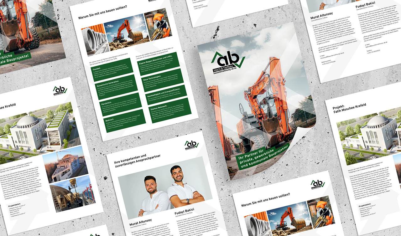 Kunde Bauunternehmung Altunsoy und Bakici - Gewerbekunden kampagne - Inhalte der Mappe