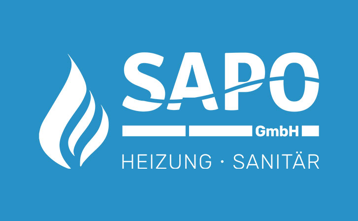 SAPO Logo Bitmap auf blauem Hintergrund