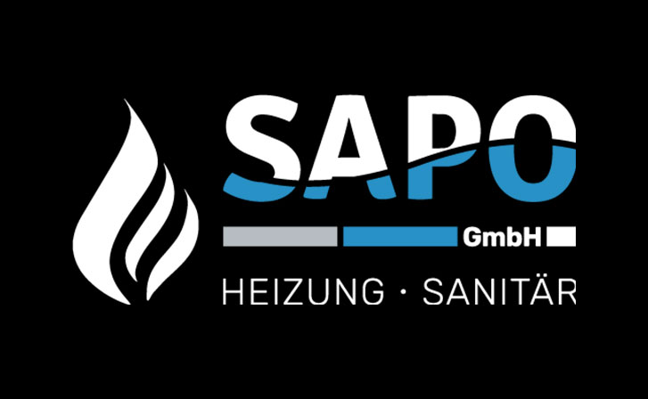 SAPO Logo auf schwarzem Hintergrund